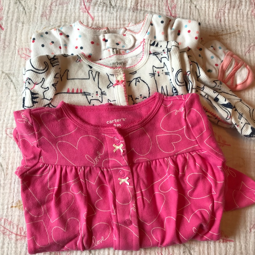 Bundle of 3 9month One Piece Footed Sleepers